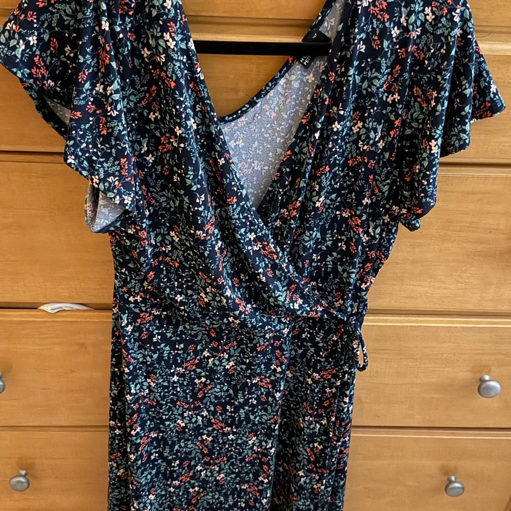Floral Wrap Dress with Flutter Sleeves